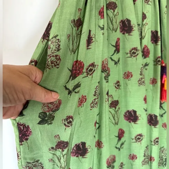Anthropologie Basil Embroidered Maxi Dress Verb by Pallavi Singhee