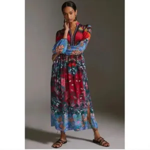 Anthropologie Bhanuni by Jyoti Patterned Maxi Dress 4 Petite NWOT