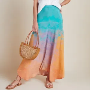 ANTHROPOLOGIE / BL-NK Tie-Dye Bias Maxi Skirt - Sz XS