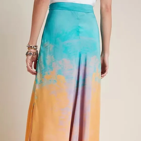 ANTHROPOLOGIE / BL-NK Tie-Dye Bias Maxi Skirt - Sz XS
