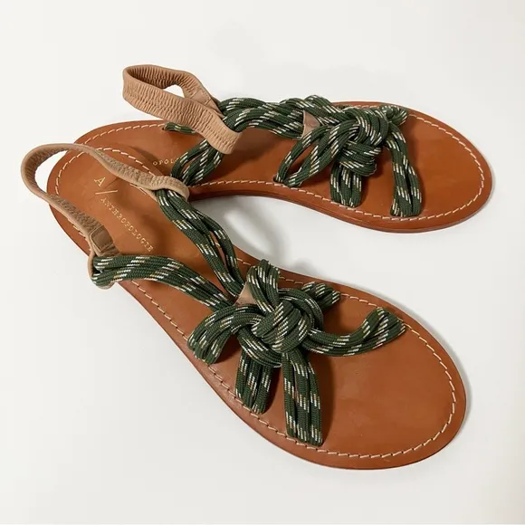 Anthropologie | Boho Leather Rope Sandals 10