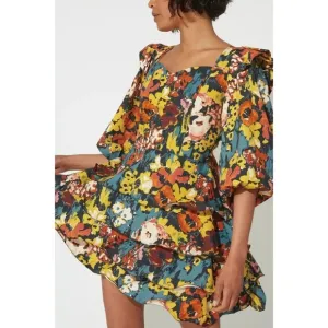 Anthropologie Cleobella Amerie Mini Dress Size M Ruffled Boho Cottagecore Summer