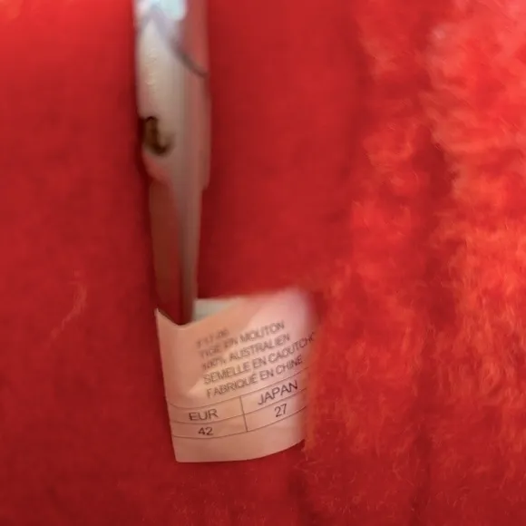Anthropologie Emu Australia Launceston Boots 10 Orange Coral Sheepskin Plush