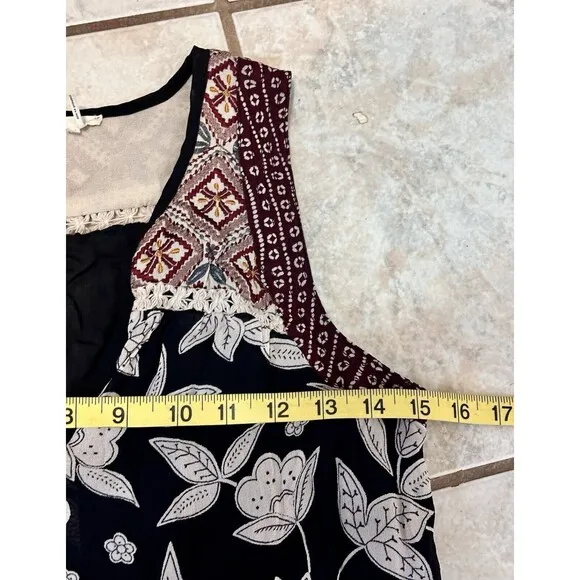 Anthropologie Floreat Size 0 Grasslands Dress Tasseled Crochet Patchwork Boho