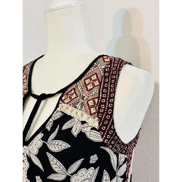 Anthropologie Floreat Size 0 Grasslands Dress Tasseled Crochet Patchwork Boho