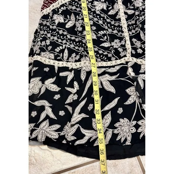 Anthropologie Floreat Size 0 Grasslands Dress Tasseled Crochet Patchwork Boho
