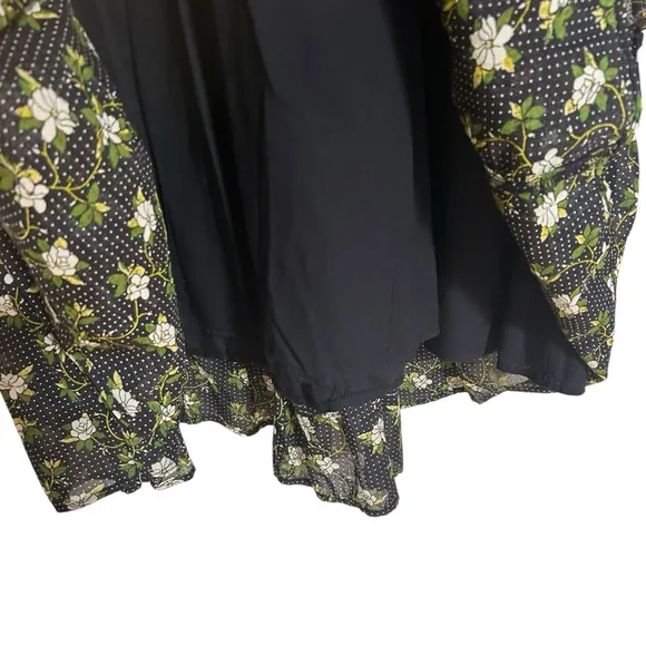 Anthropologie Karoline Tiered Maxi Dress Long Sleeve Ditsy Floral size 14 Boho