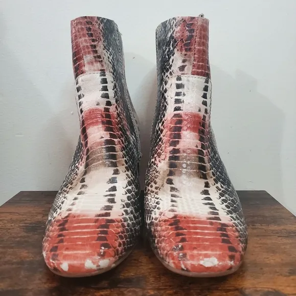 Anthropologie Kork-Ease Korks Leyland Leather Snake Skin Booties Size 10