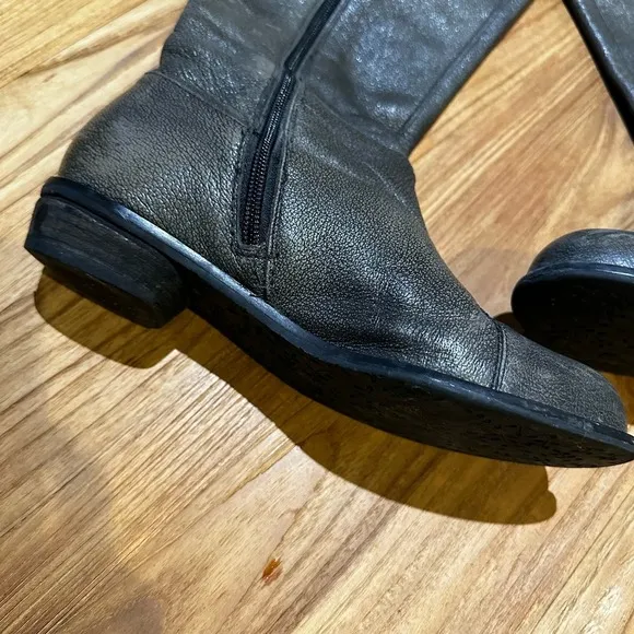 Anthropologie Miss Albright Women’s Pebbled Primped Leather Ruffle Tall Boots