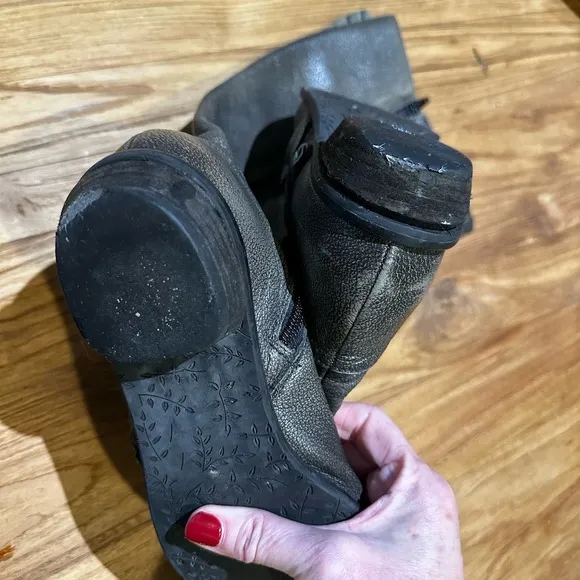 Anthropologie Miss Albright Women’s Pebbled Primped Leather Ruffle Tall Boots