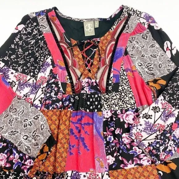 Anthropologie One September Arcata Dress - Patchwork Boho Size Small