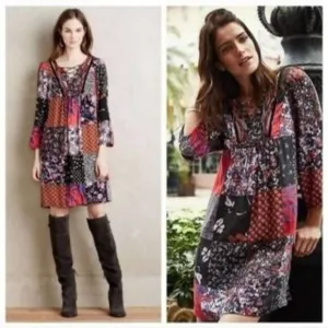 Anthropologie One September Arcata Dress - Patchwork Boho Size Small