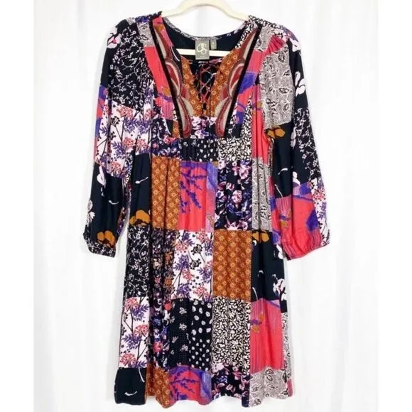 Anthropologie One September Arcata Dress - Patchwork Boho Size Small