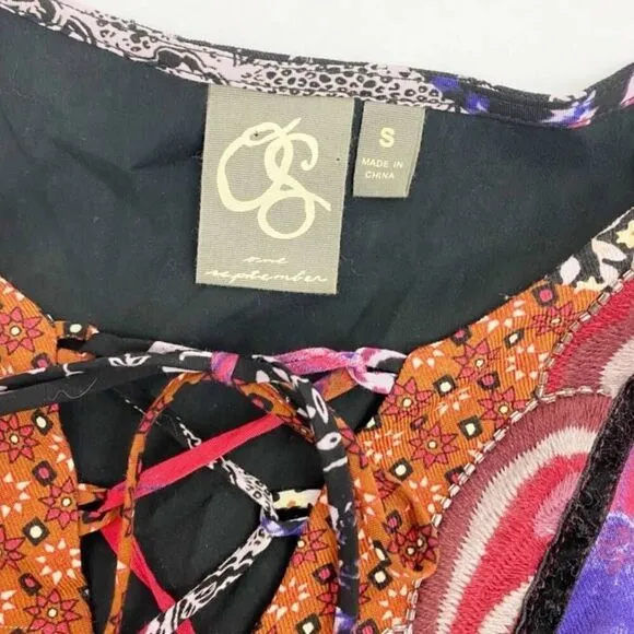 Anthropologie One September Arcata Dress - Patchwork Boho Size Small