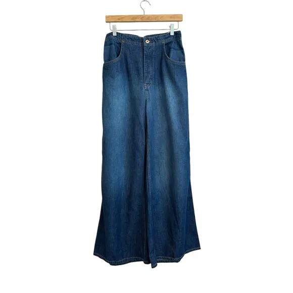 Anthropologie Pilcro The Upper Case A Super Flare High Rise Relaxed Jean Size 30