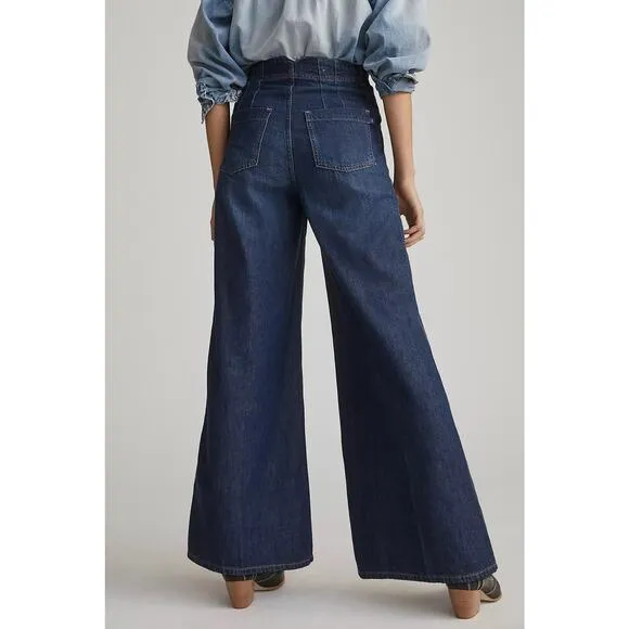 Anthropologie Pilcro The Upper Case A Super Flare High Rise Relaxed Jean Size 30
