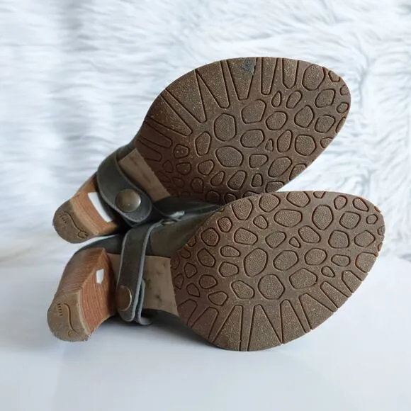 Anthropologie Terra Plana Grey Suede Interchangeable Harness Cowboy Boots