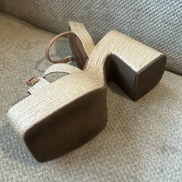 💎Anthropologie Vicenza Boho Elegant Platform Rhinestone Sandals