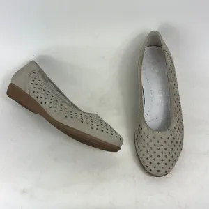 Ara flats women’s size 8 light tan perforated leather slip on minimalist