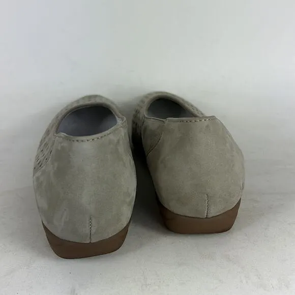 Ara flats women’s size 8 light tan perforated leather slip on minimalist