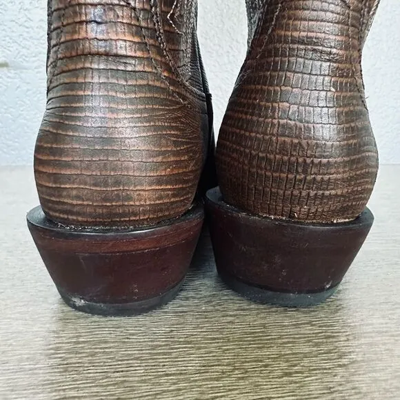 Ariat Alamar Chocolate Brown Lizard Western Cowgirl Cowboy Boots 8.5