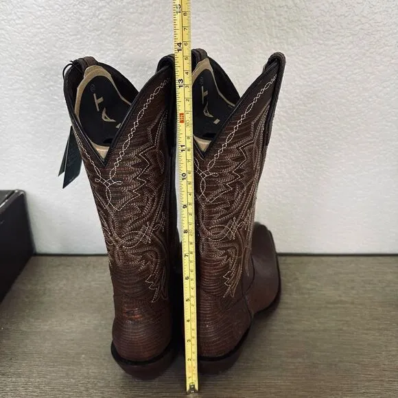 Ariat Alamar Chocolate Brown Lizard Western Cowgirl Cowboy Boots 8.5