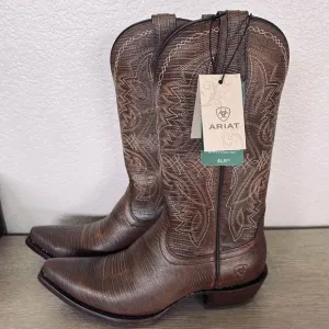 Ariat Alamar Chocolate Brown Lizard Western Cowgirl Cowboy Boots 8.5