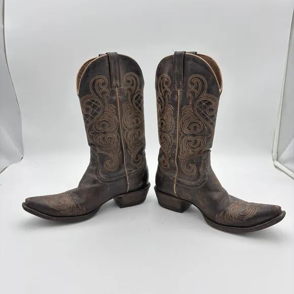 Ariat Bright Lights Snip Toe Leather Cowboy Boots Women's 6.5B Western Y2K Boho