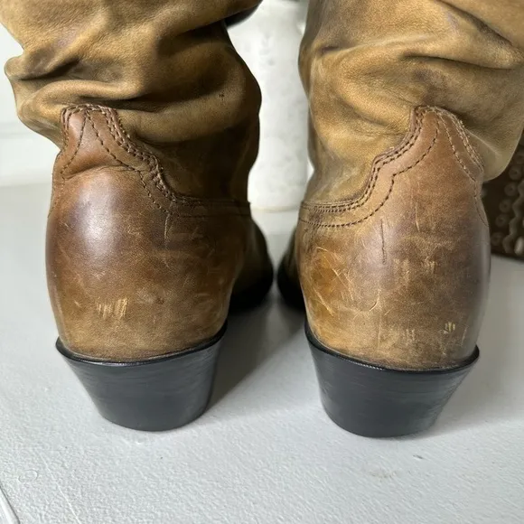 Ariat Brown Distressed Leather Slouchy Western Cowboy Boot Women's - Size 9.5B
