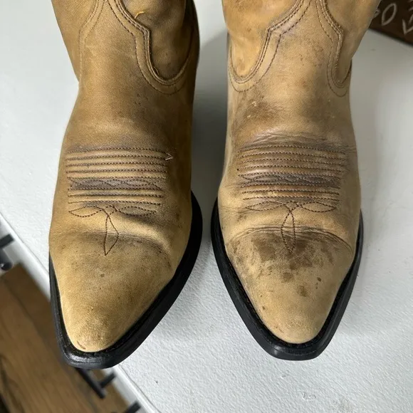 Ariat Brown Distressed Leather Slouchy Western Cowboy Boot Women's - Size 9.5B
