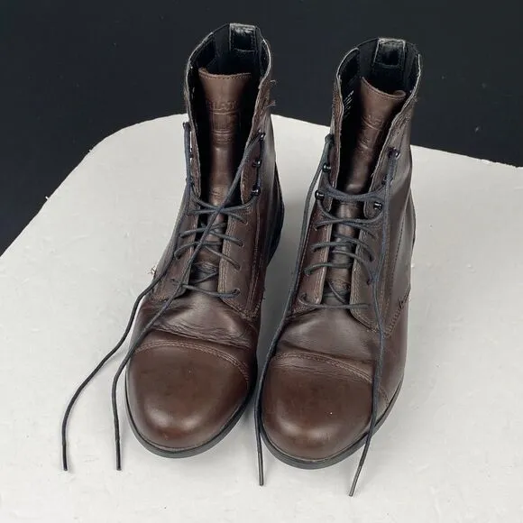 ARIAT Brown Leather Lace Up Western Boots Womens 7.5 B Cowgirl Cowboy Boho,57320