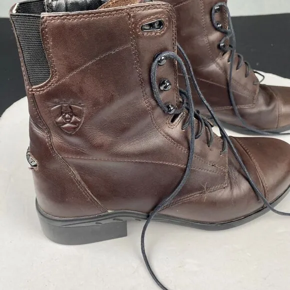 ARIAT Brown Leather Lace Up Western Boots Womens 7.5 B Cowgirl Cowboy Boho,57320