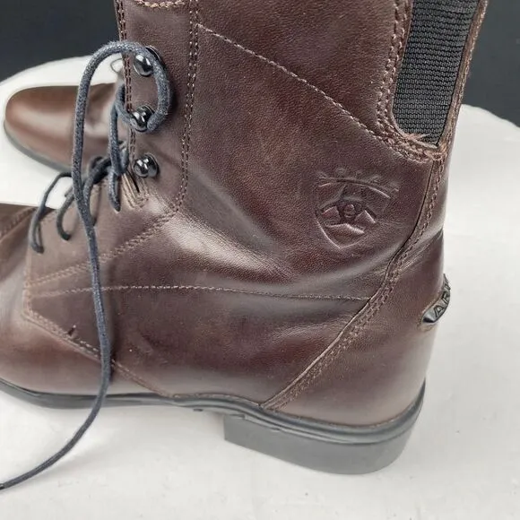 ARIAT Brown Leather Lace Up Western Boots Womens 7.5 B Cowgirl Cowboy Boho,57320