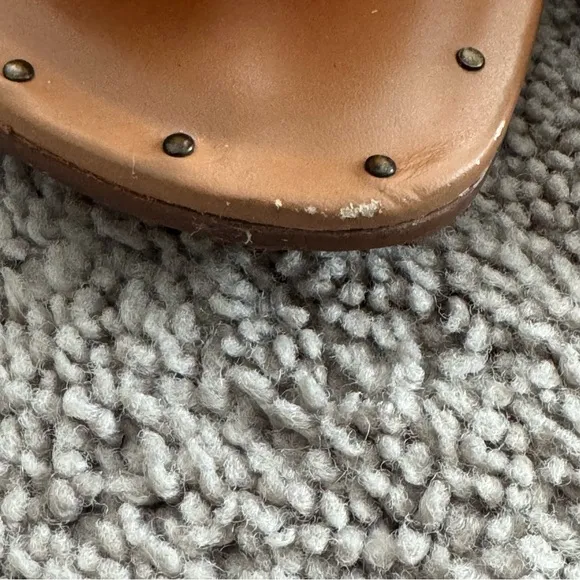 Ariat Brown Leather Studded Thong Sandals Size 6 Boho Coachella Western