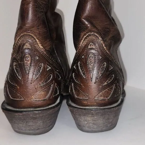 Ariat Women's Brown Tooled Leather Western Cowboy Boots Size 6.5