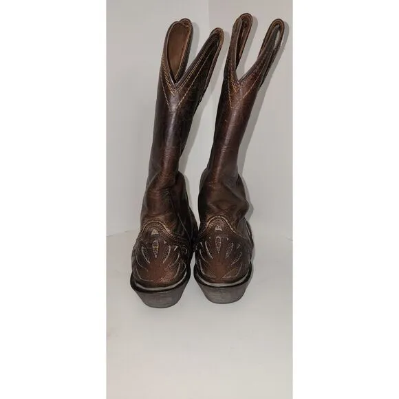 Ariat Women's Brown Tooled Leather Western Cowboy Boots Size 6.5
