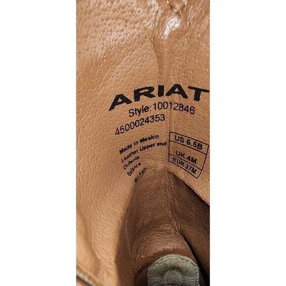 Ariat Women's Brown Tooled Leather Western Cowboy Boots Size 6.5