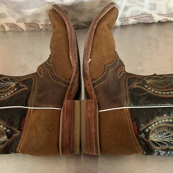 Artillero Botas leather Square toe western cowboy boots size 27.5/9.5