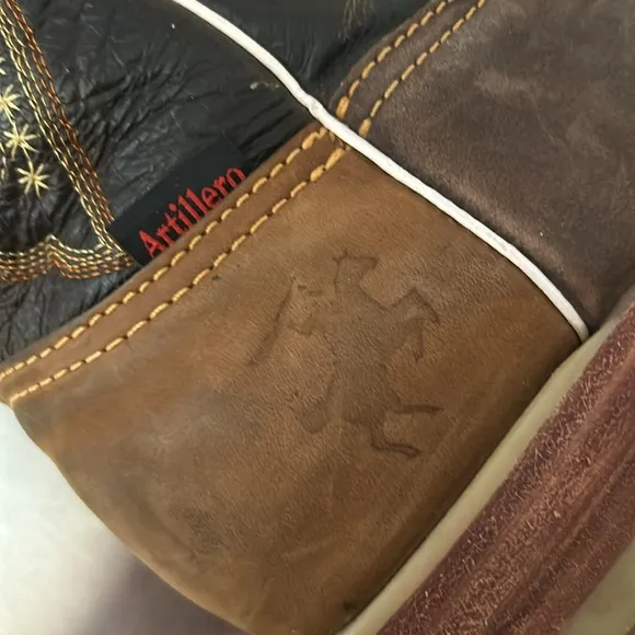 Artillero Botas leather Square toe western cowboy boots size 27.5/9.5