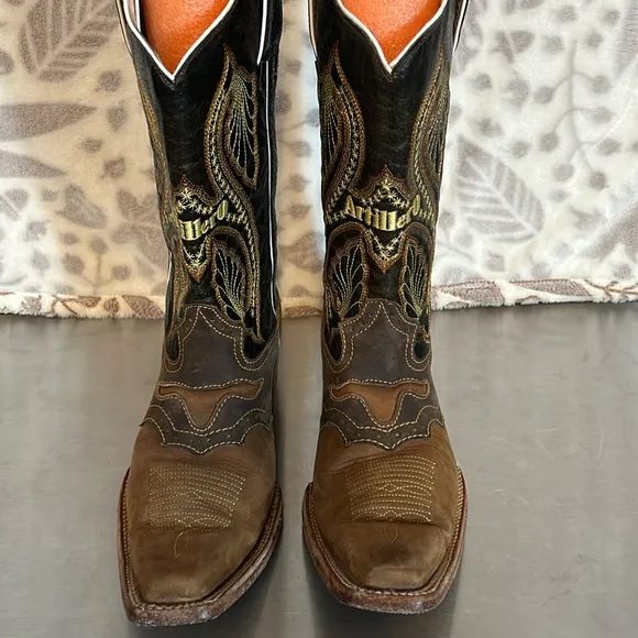 Artillero Botas leather Square toe western cowboy boots size 27.5/9.5