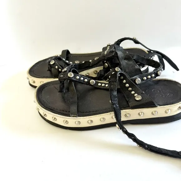 A.S. 98 Free People Pent Stud Gladiator Leather Boho Sandals