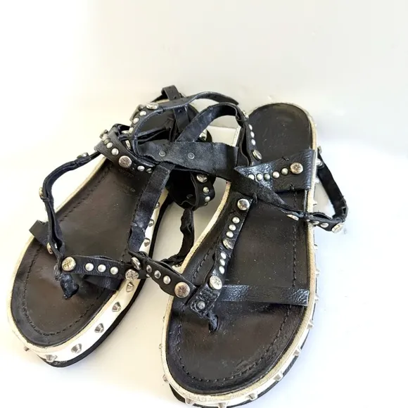 A.S. 98 Free People Pent Stud Gladiator Leather Boho Sandals
