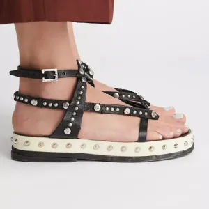 A.S. 98 Free People Pent Stud Gladiator Leather Boho Sandals