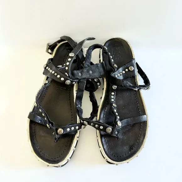 A.S. 98 Free People Pent Stud Gladiator Leather Boho Sandals