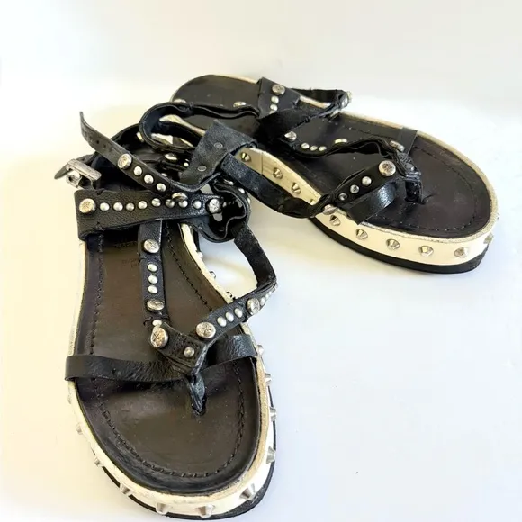 A.S. 98 Free People Pent Stud Gladiator Leather Boho Sandals
