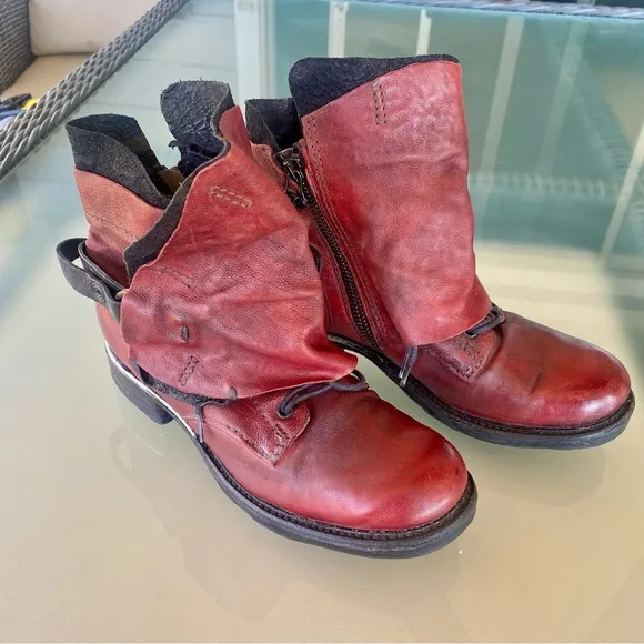 A.S. 98 — Russet Red Leather Ankle Boots. Size 6 1/2