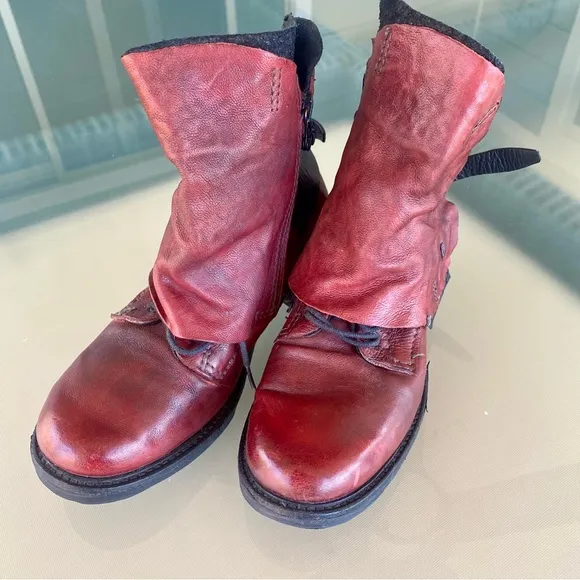 A.S. 98 — Russet Red Leather Ankle Boots. Size 6 1/2