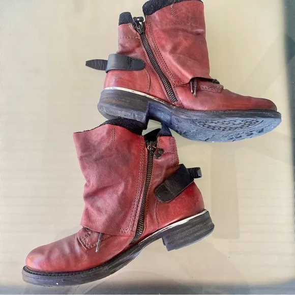 A.S. 98 — Russet Red Leather Ankle Boots. Size 6 1/2