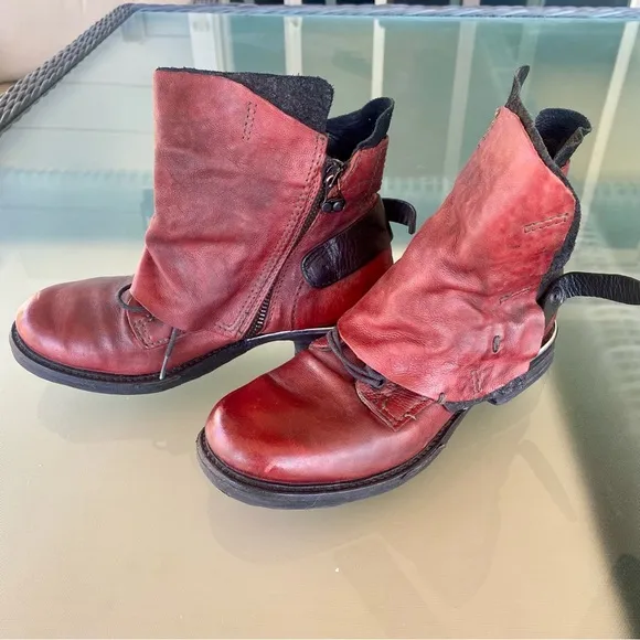 A.S. 98 — Russet Red Leather Ankle Boots. Size 6 1/2