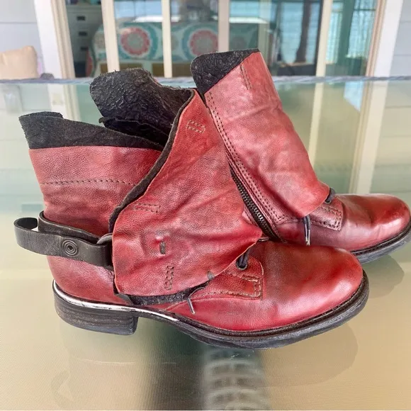A.S. 98 — Russet Red Leather Ankle Boots. Size 6 1/2